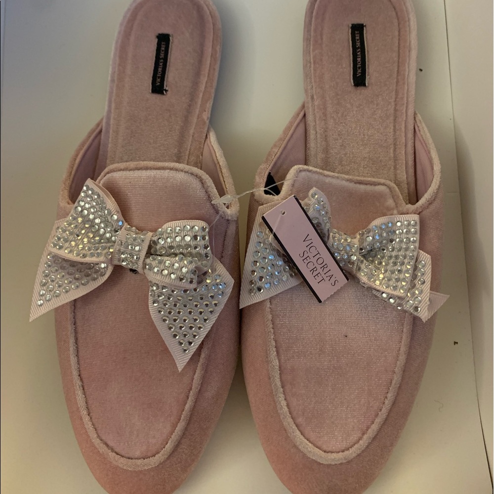 NEW Victoria Secret pink slip on/ mules